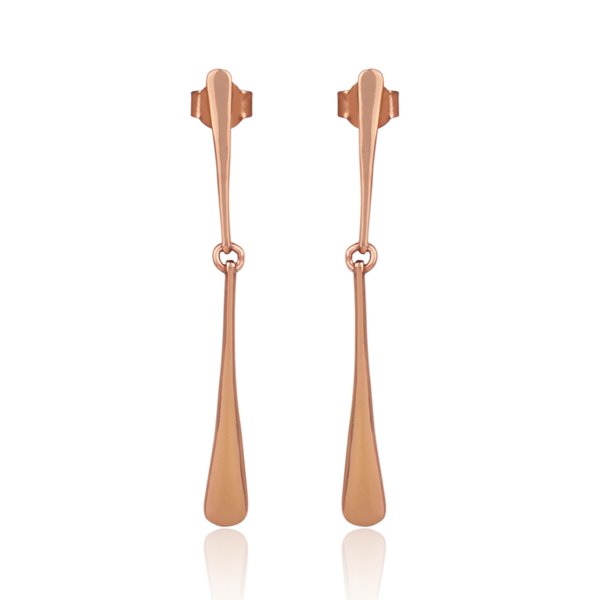 Hinged Drop Earring Sterling Silver with 18K Rose Gold Vermeil