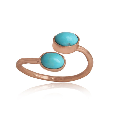Dual Bypass Turquoise Ring