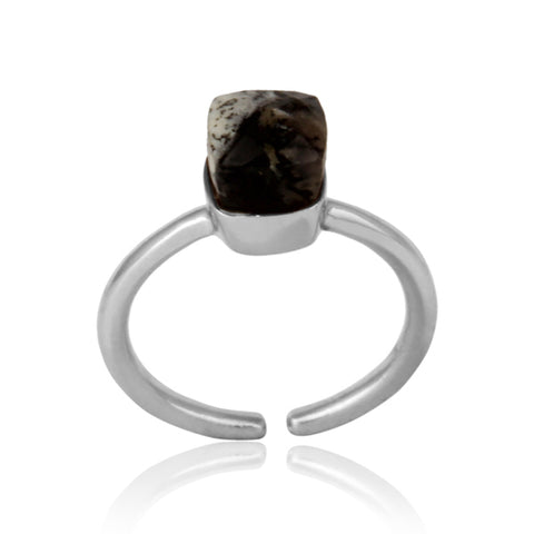 Handcrafted Solitaire Dendrite Stone Ring