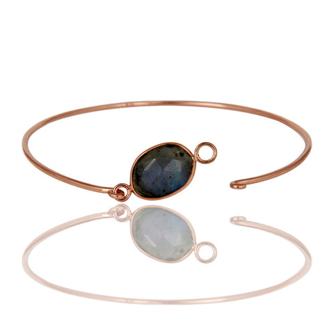 Organic Clasp Labradorite Gemstone Bangle