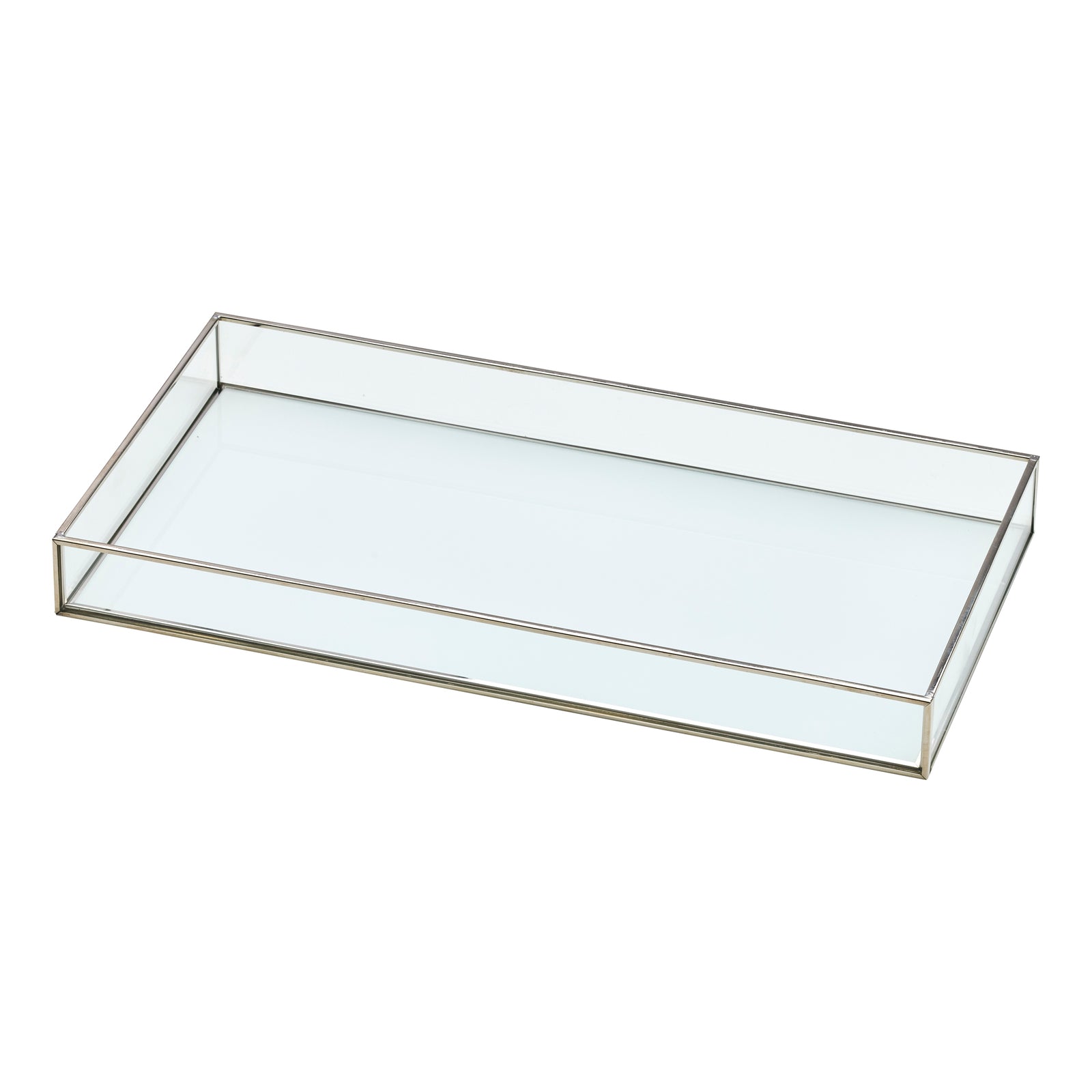 GLASS tray - Silver & White