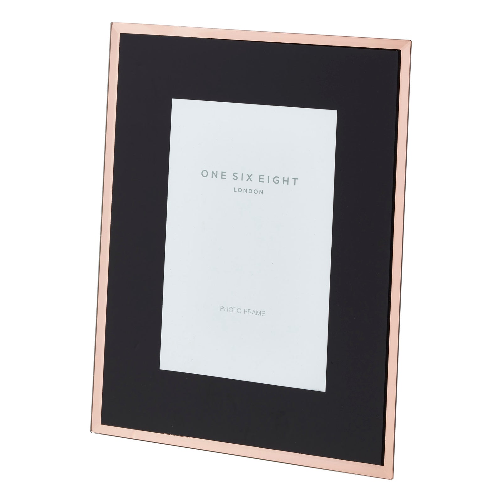 7 x 5 Black / Rose Gold Glass Photo Frame