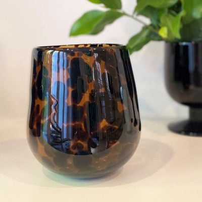 Medmar Tortoiseshell Tealight – 13cm high x 13cm diameter