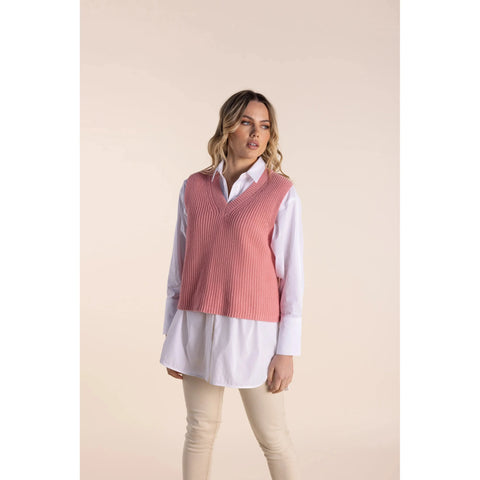 Two T's - V Neck Cotton Vest Candy