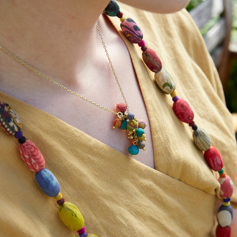 WorldFinds - Kantha Cluster Necklace