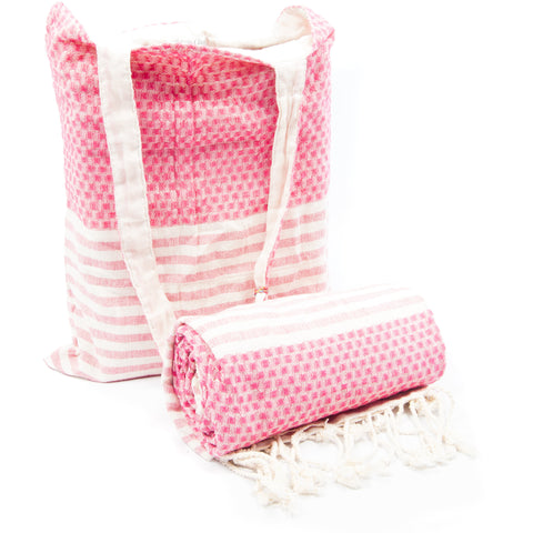 Kikoy with Matching bag in Checker Red Colour