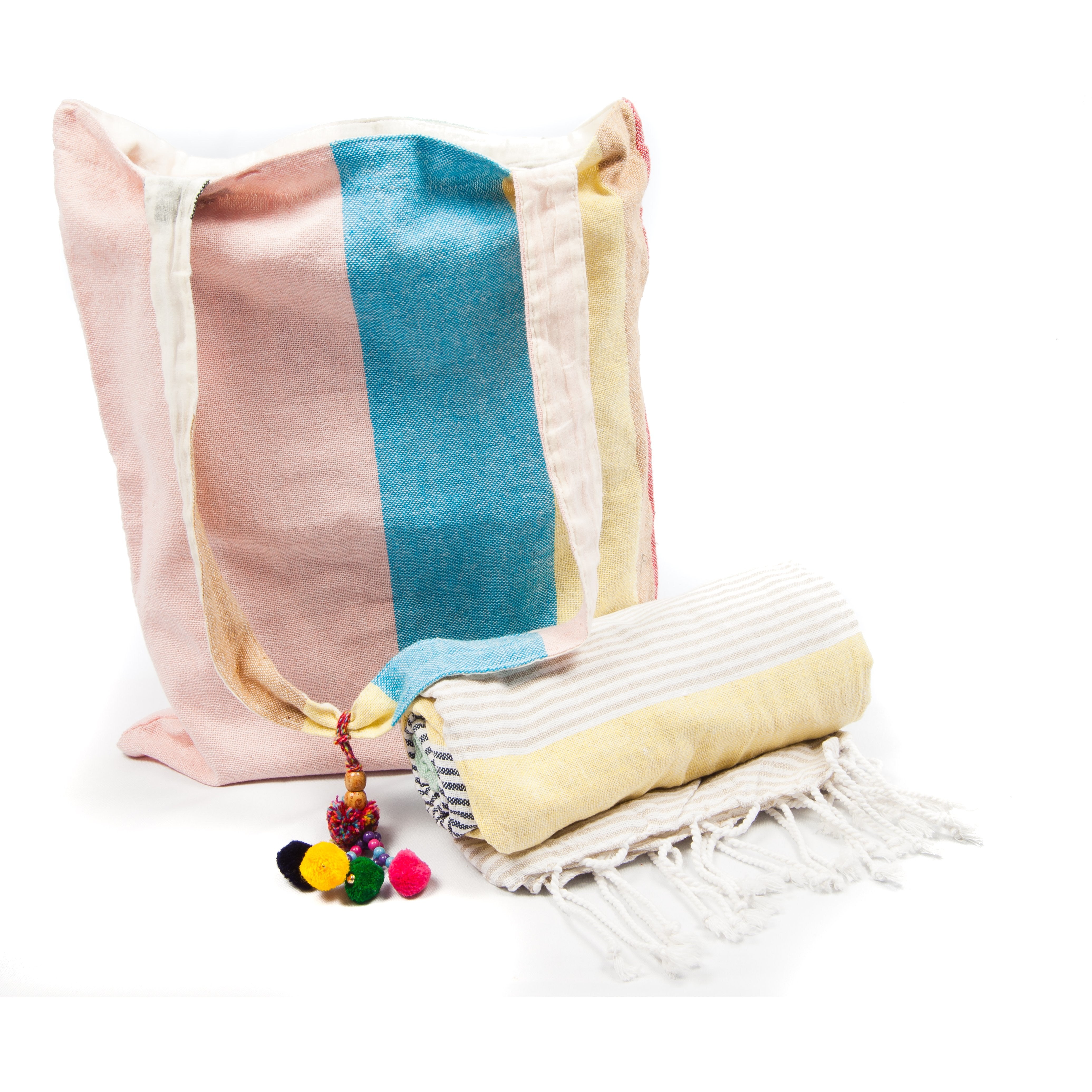 Kikoy with Matching bag in Multi Colour