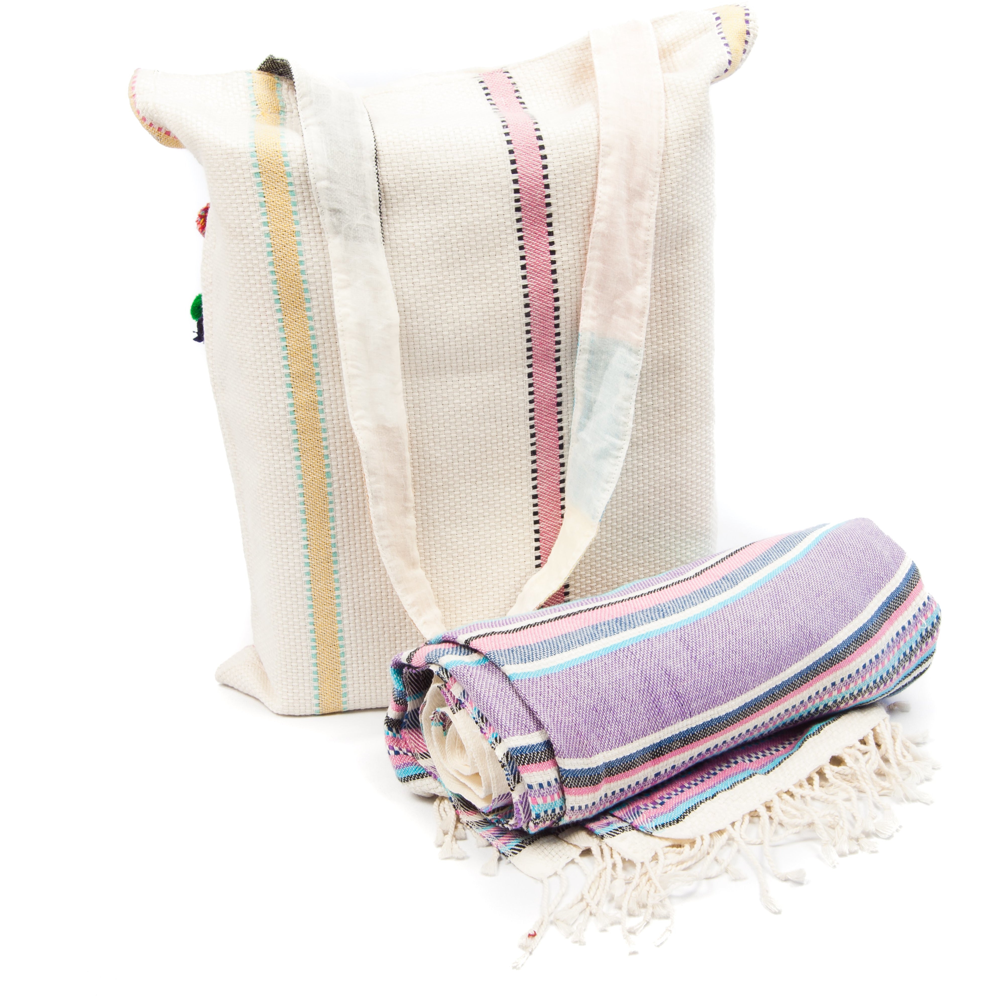 Kikoy with Matching bag in Lilac Colour