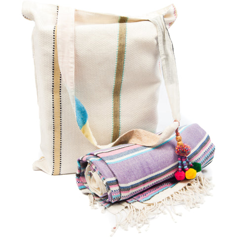 Kikoy with Matching bag in Lilac Colour