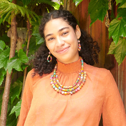 WorldFinds - Kantha Dangling Teardrop Earrings