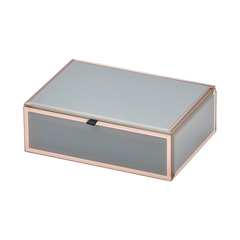 FLORENCE Grey/ Rose Gold Jewellery Box - Medium