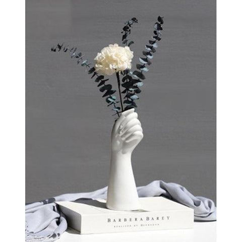 Hand Vase - Ceramic White