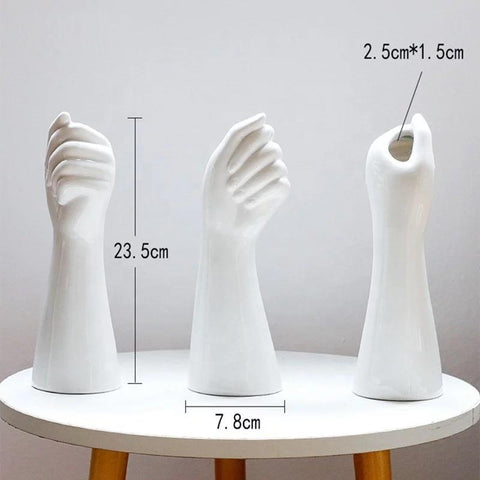 Hand Vase - Ceramic White