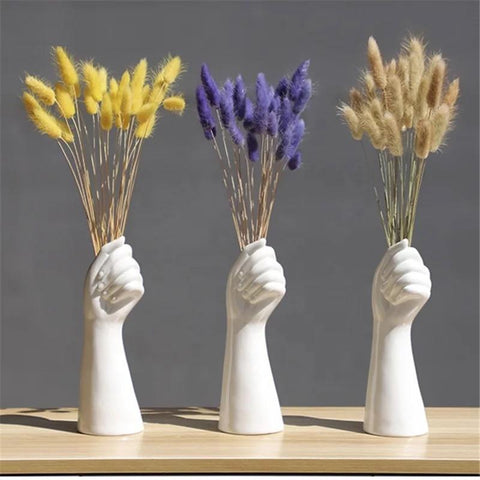 Hand Vase - Ceramic White