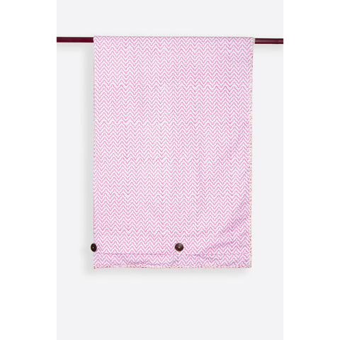 Carreaux Rose Cotton Handprinted Reversible Kantha Stitch Duvet Cover  - Melange Chic - 3