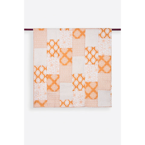 Nadia Cream & Ochre Patchwork Handprint Quilts  - Melange Chic - 1