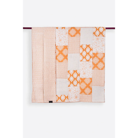 Nadia Cream & Ochre Patchwork Handprint Quilts  - Melange Chic - 3