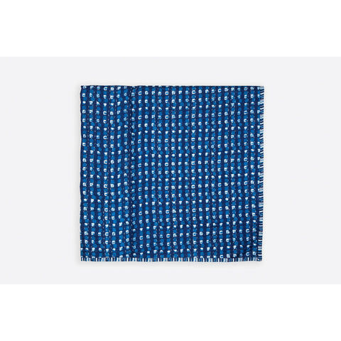 Carreaux Indigo Cotton Handprinted Reversible Kantha Stitch Duvet Cover  - Melange Chic - 4