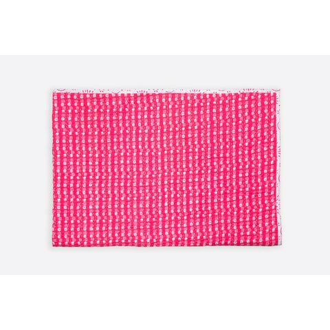 Carreaux Rose Cotton Handprinted Reversible Kantha Stitch Duvet Cover  - Melange Chic - 4