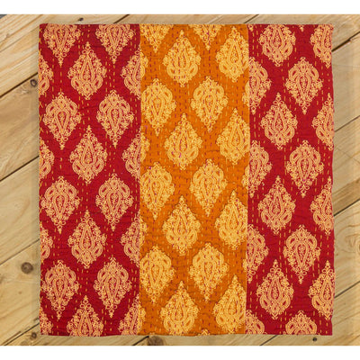 Stripe Blockprint Kantha Quilt  - Melange Chic - 1