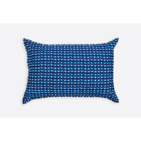 Carreaux Indigo Cotton Handprinted Reversible Kantha Stitch Duvet Cover  - Melange Chic - 5