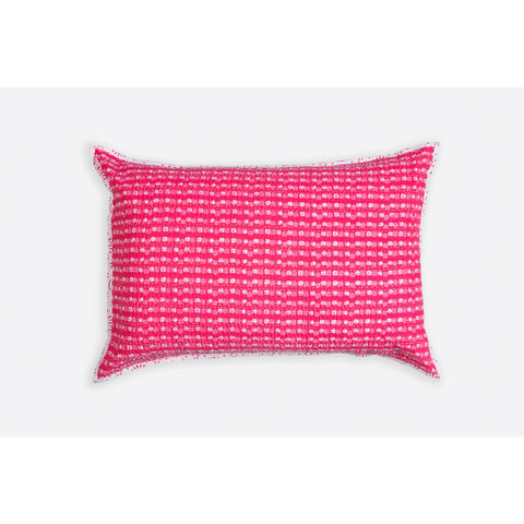 Carreaux Rose Cotton Handprinted Reversible Kantha Stitch Duvet Cover  - Melange Chic - 5
