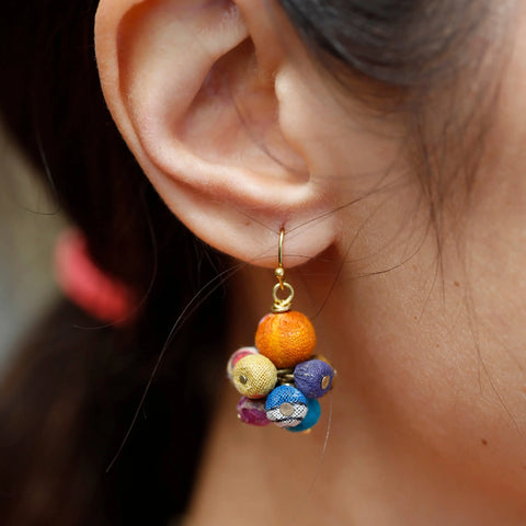 WorldFinds - Kantha Drop Earrings