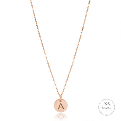 Simple Letter Necklace in Rose Gold