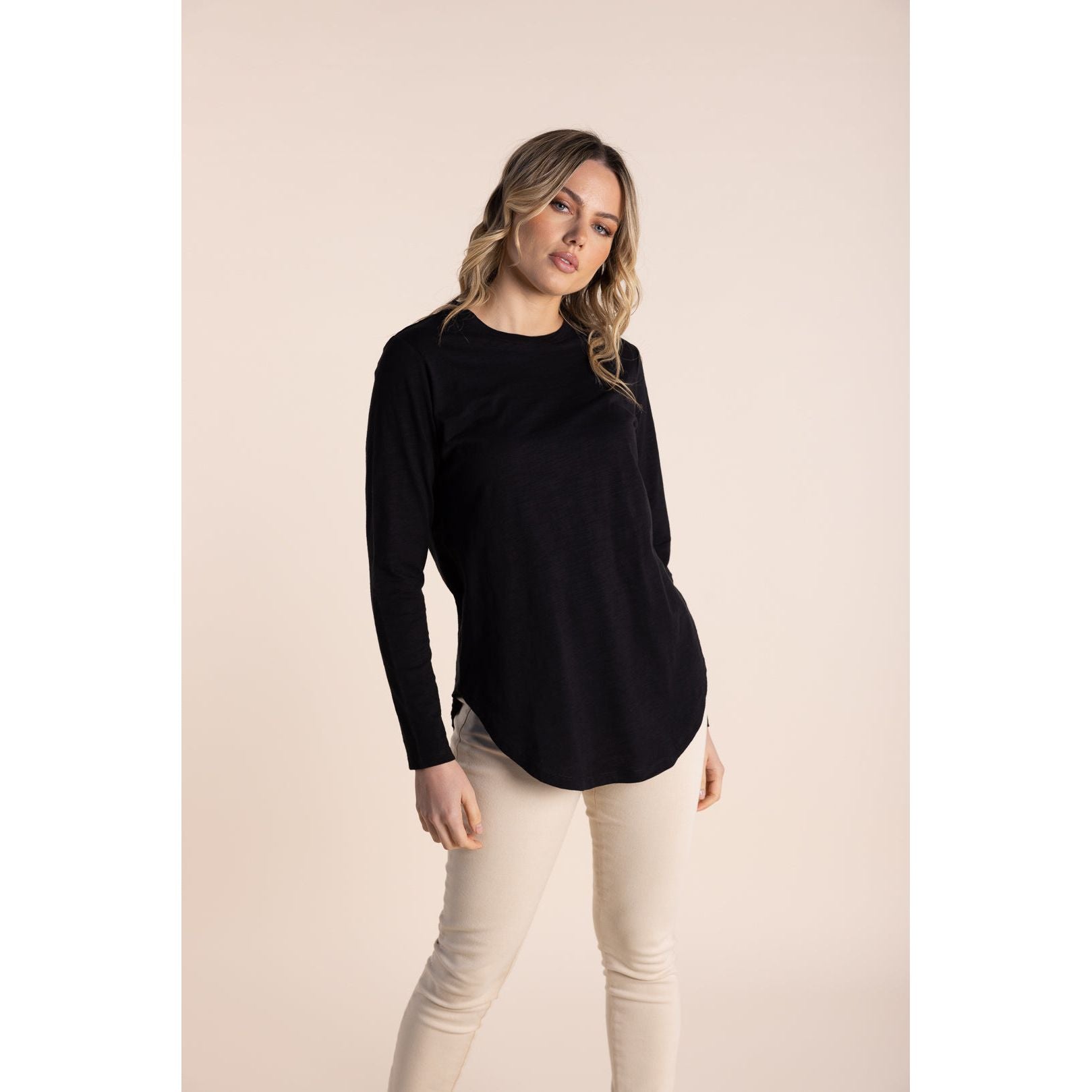 Two T's - Long Sleeve Crew T-Shirt Black