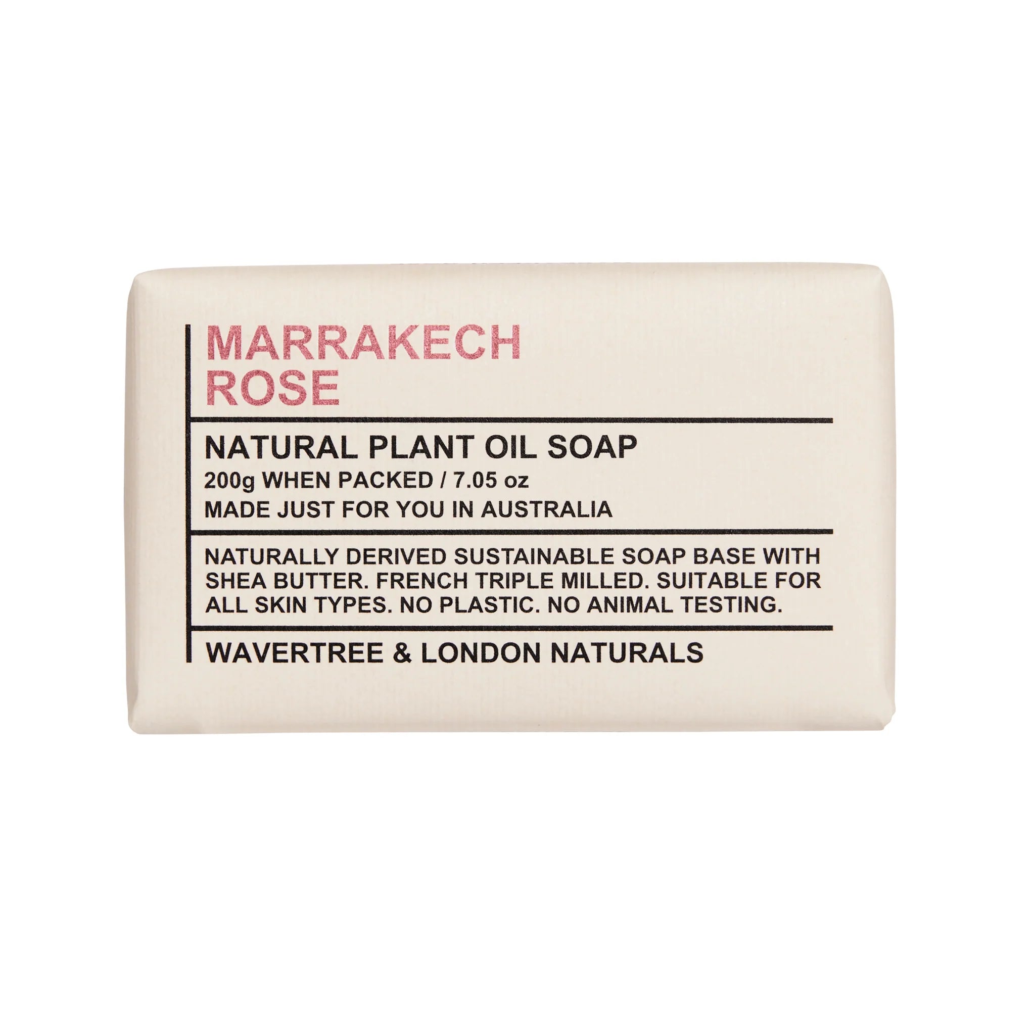 Wavertree and London Naturals - Marrakesh Rose Soap Bar 200g
