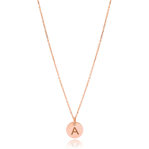 Simple Letter Necklace in Rose Gold