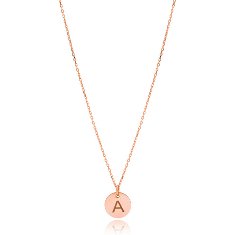 Simple Letter Necklace in Rose Gold