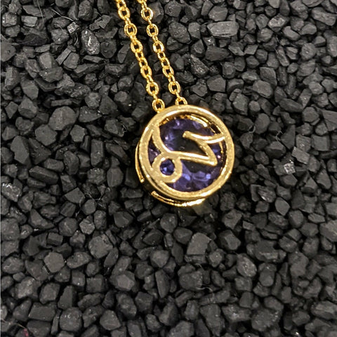 Cubic Zarconia Zodiac Necklace Goldplated