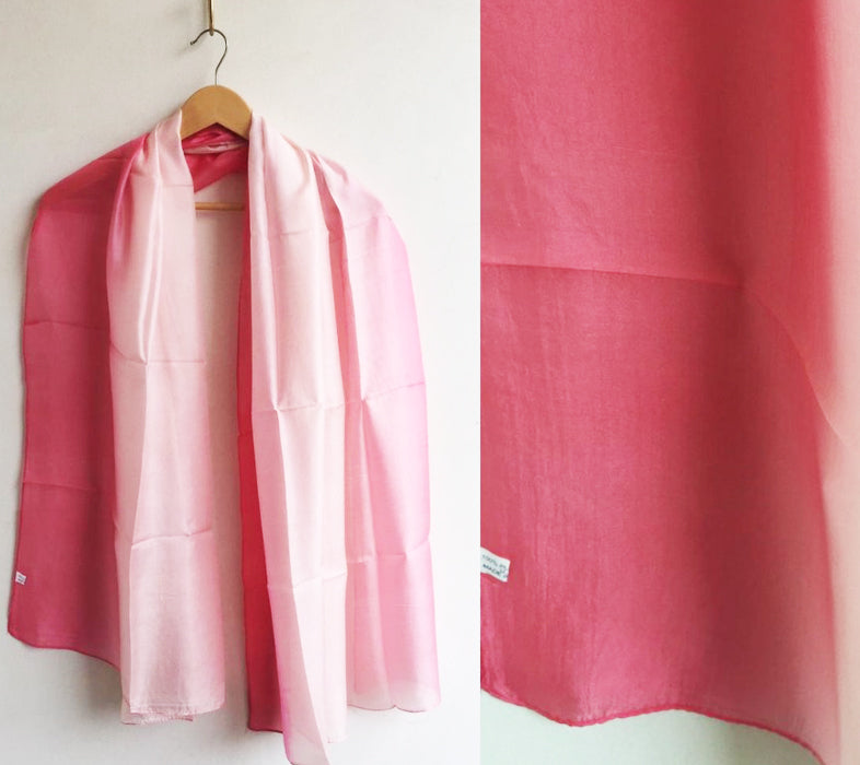 Pink Ombre Silk Scarf