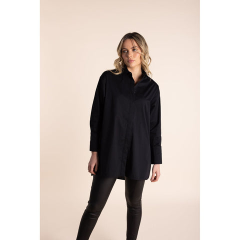 Two T's - Cotton Poplin Shirt Classic Black