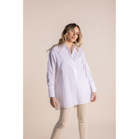 Two T's - Cotton Poplin Shirt Classic White