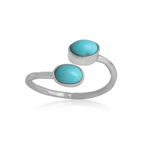 Dual Bypass Turquoise Ring
