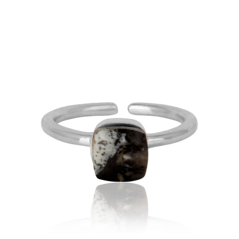 Handcrafted Solitaire Dendrite Stone Ring