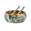 Mangowood Bowl + Servers Set - Wildflower