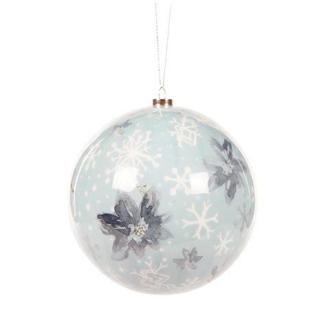 Holly & Ivy - 12cm Artist Bauble - Shimmering Snowflakes