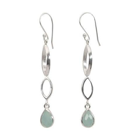 18K Rose Gold/Rhodium Plated Sterling Silver Delicate Long Dangle Earrings