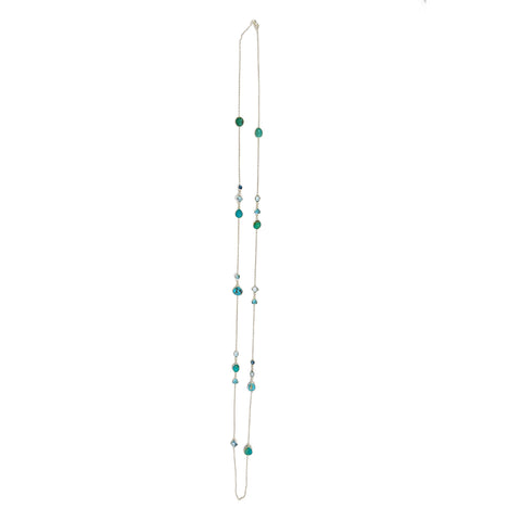 Sterling Silver Long Station  Necklace