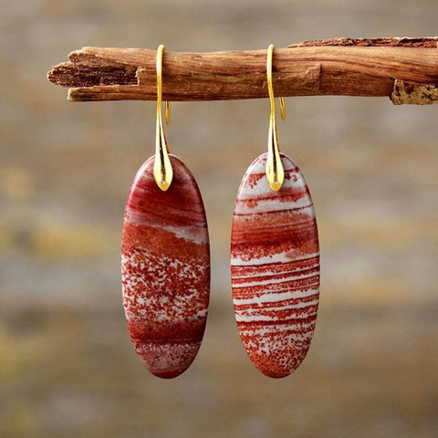 Red Jasper Dangle Drop Earrings