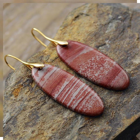 Red Jasper Dangle Drop Earrings