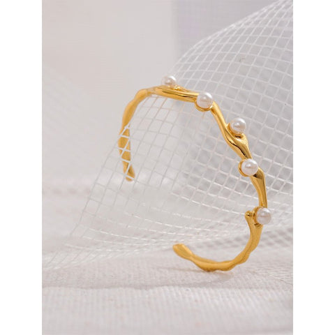 Pearl Organic Cuff Bracelet