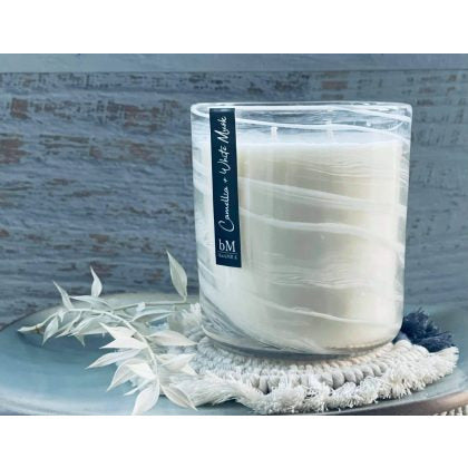 Black Milk - White Swirl – Camellia & White Musk Candle