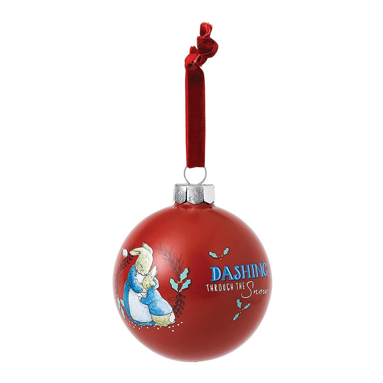 Whitehill & Co - Mrs. Rabbit & Peter Rabbit Merry Christmas Glass Bauble