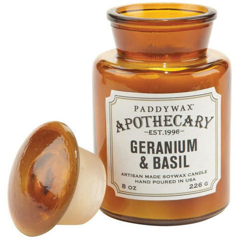 Paddywax Apothecary - Geranium & Basil 8oz Candle