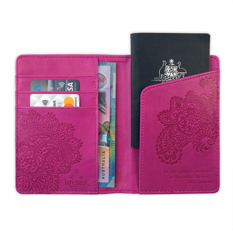 Intrinsic - Plum Cherry Purple Passport Wallet