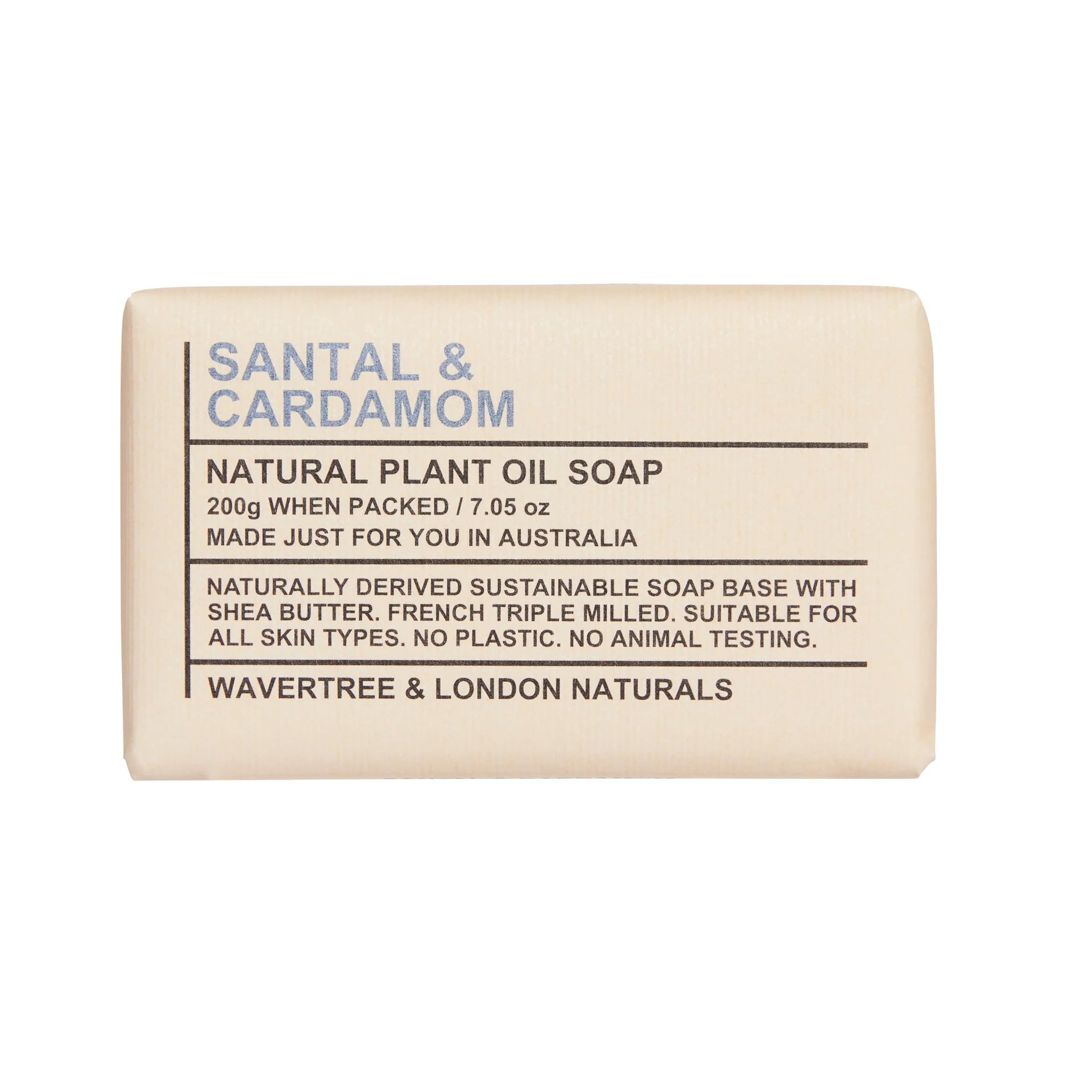 Wavertree and London Naturals - Santal & Cardamom Soap Bar 200g